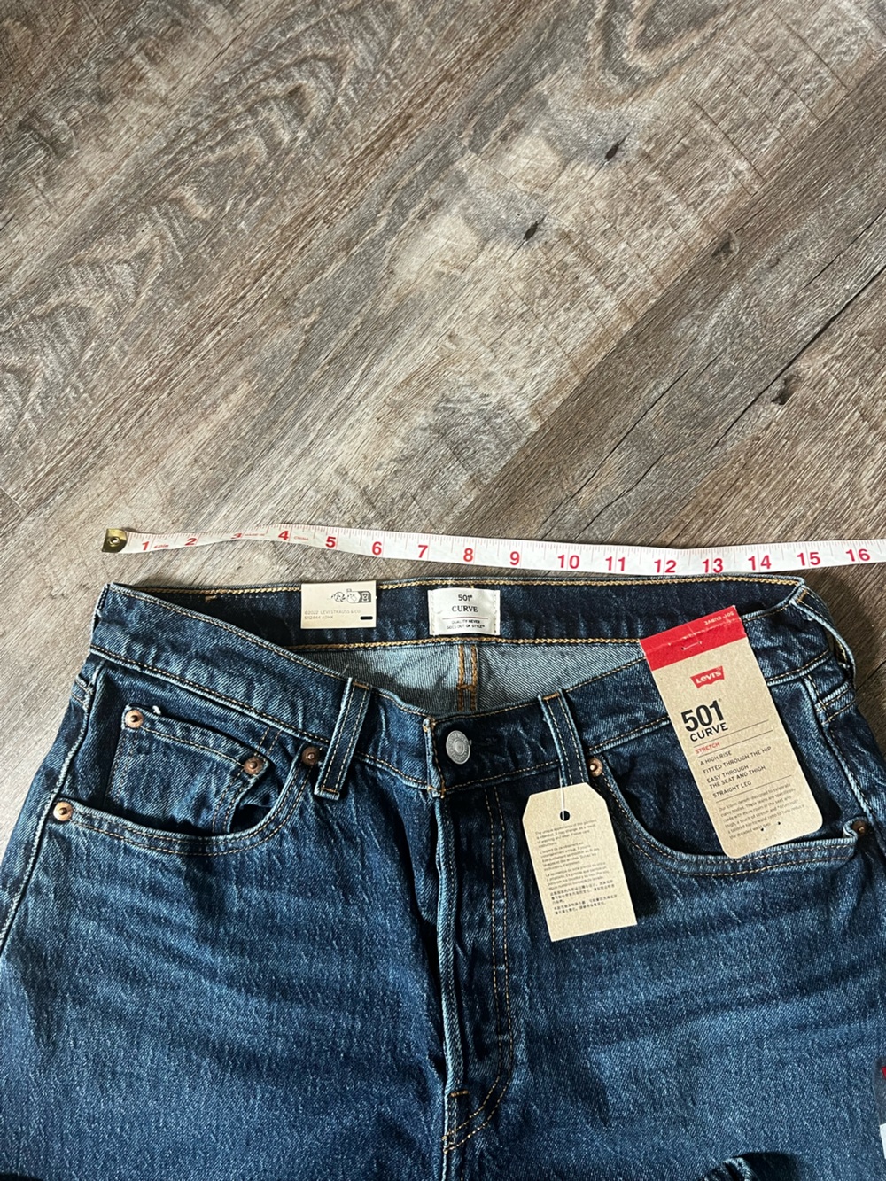 Levi's 501 Straight Leg Jeans in Dark Blue Denim - Picture 9 of 10